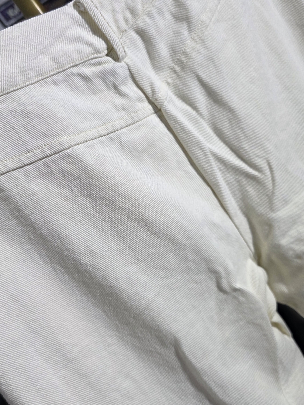 Cider Wide-Leg High-Rise Cotton Pants in Cream - Picture 9 of 9